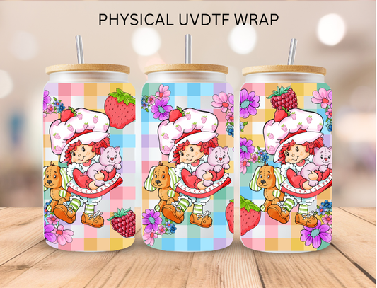 Pastel Strawberry Girl - 16 oz / 20 oz Libby UV DTF Wrap