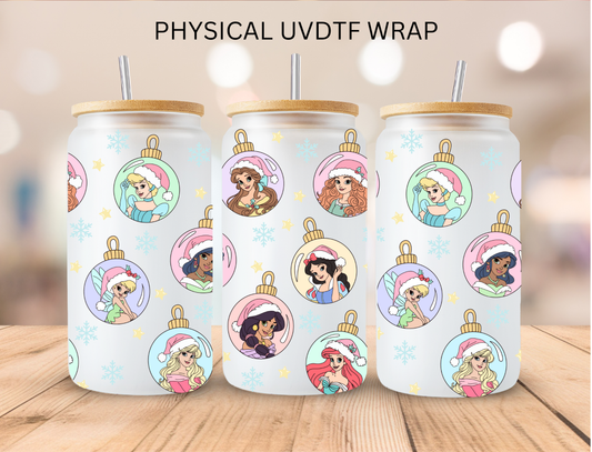 Christmas Princess Ornaments - 16 oz / 20 oz Libby UV DTF Wrap