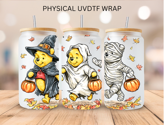 Halloween Pooh Costumes - 16 oz / 20 oz Libby UV DTF Wrap
