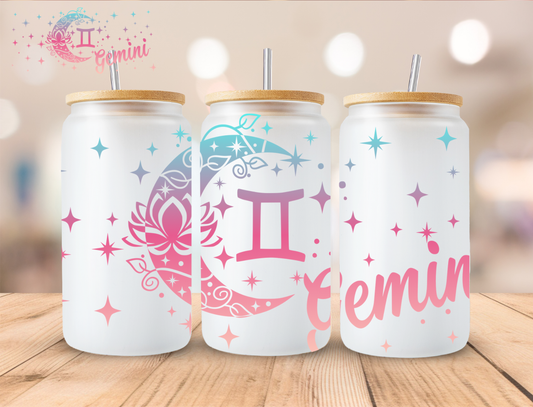 Gemini Moon - 16 oz / 20 oz Libby UV DTF Wrap