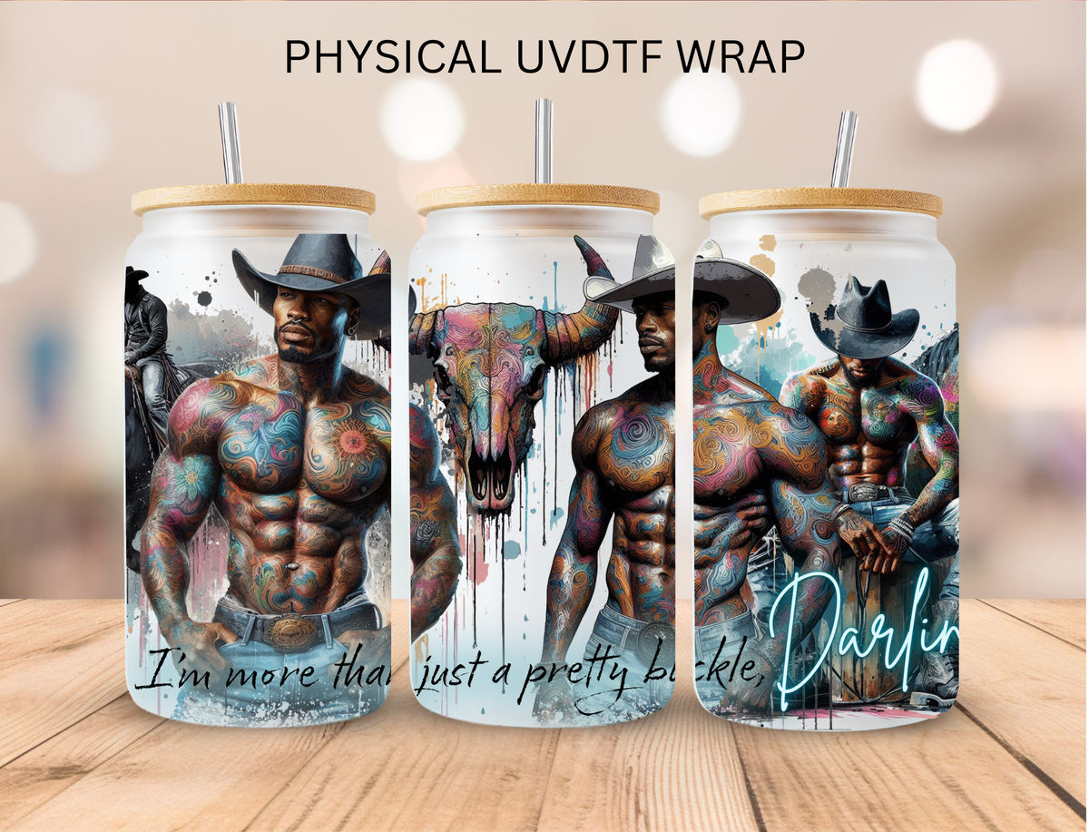 Shirtless Cowboys - 16 oz / 20 oz Libby UV DTF Wrap