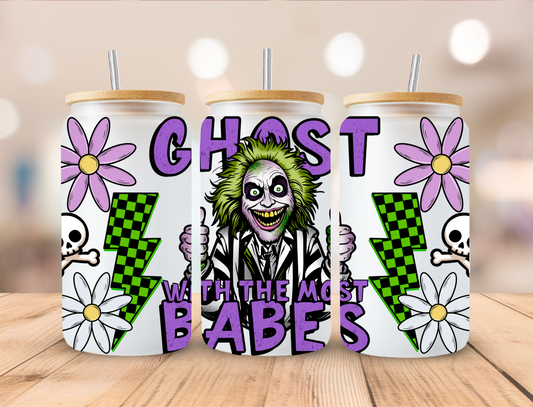 Beetlejuice Ghost With Th Most Babes - 16 oz / 20 oz Libby UV DTF Wrap LYTTLE EXCLUSIVVE DESIGN