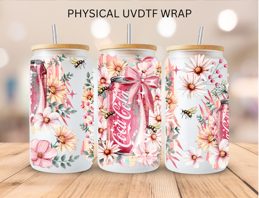 Floral Coke - 16 oz / 20 oz Libby UV DTF