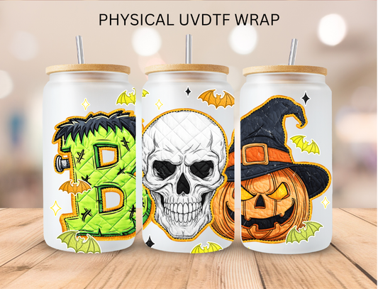 Halloween Boo - 16 oz / 20 oz Libby UV DTF Wrap