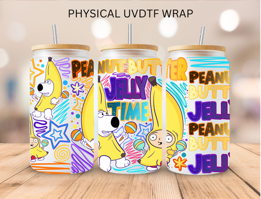Peanut Butter Jelly Time - 16 oz / 20 oz Libby UV DTF Wrap