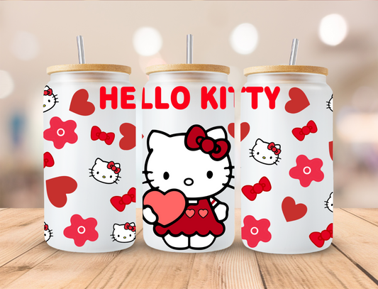 Valentines Kitty - 16 oz Libby UV DTF Wrap