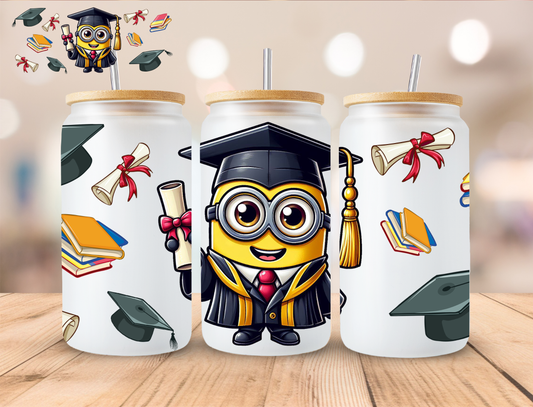 Graduate Yellow Alien - 16 oz / 20 oz Libby UV DTF Wrap