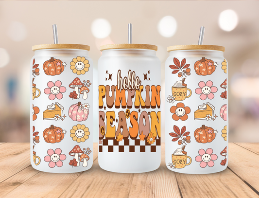 Hello Pumpkin Season - 16oz Libby UV DTF Wrap