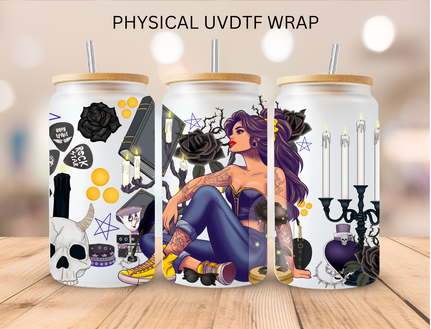 Gothic Beast Princess - 16 oz / 20 oz Libby UV DTF Wrap