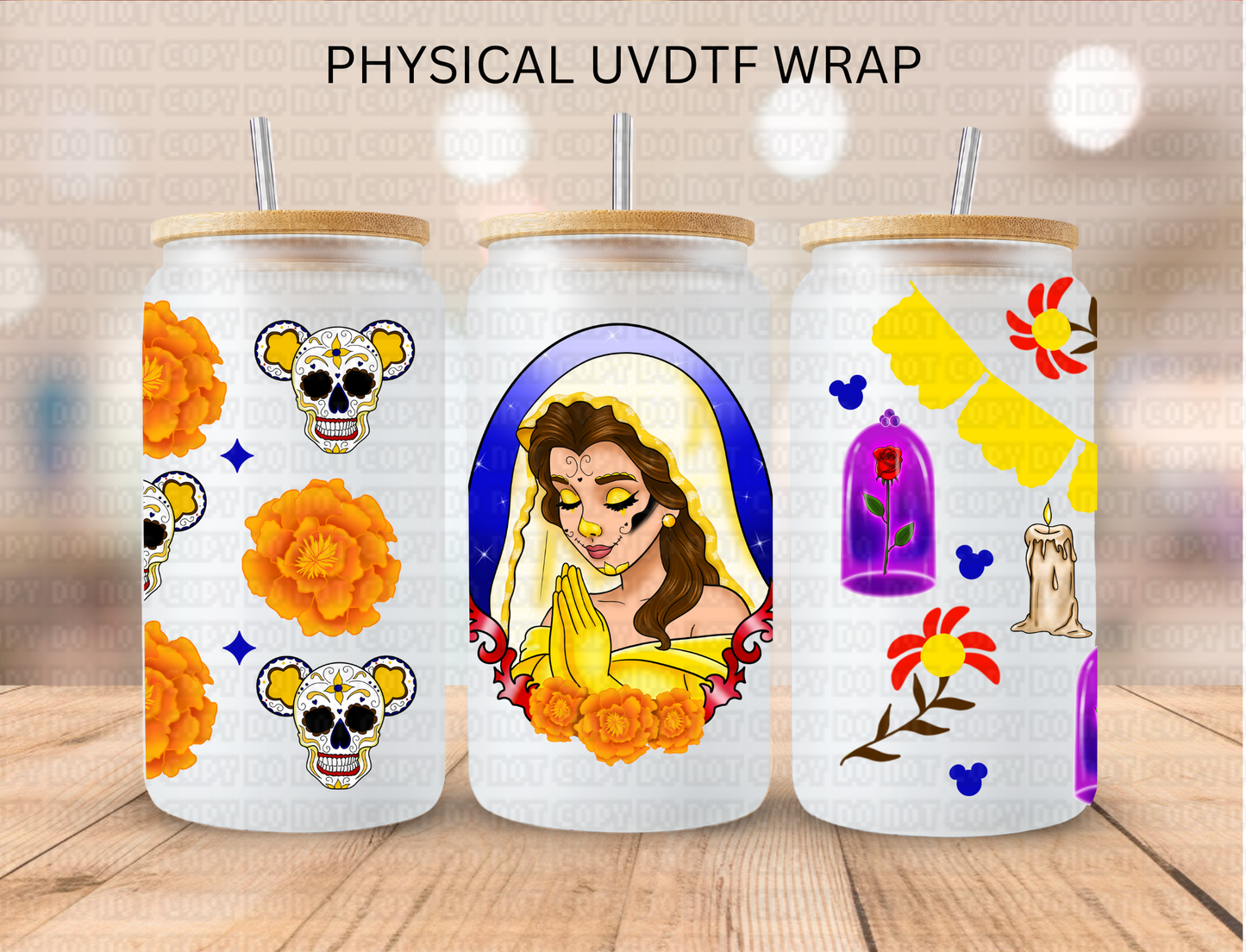 DOTD Day Of Dead Beauty Princess - 16 oz / 20 oz Libby UV DTF