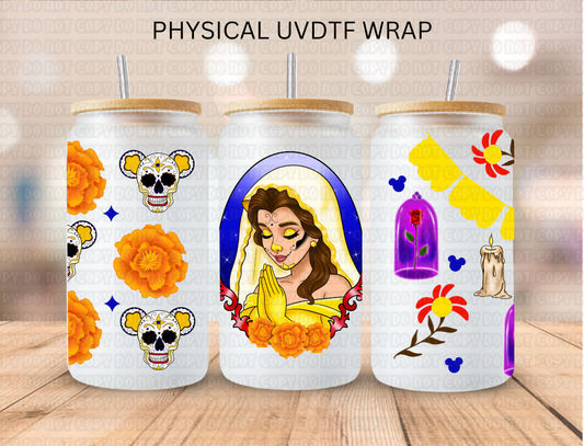 DOTD Day Of Dead Beauty Princess - 16 oz / 20 oz Libby UV DTF