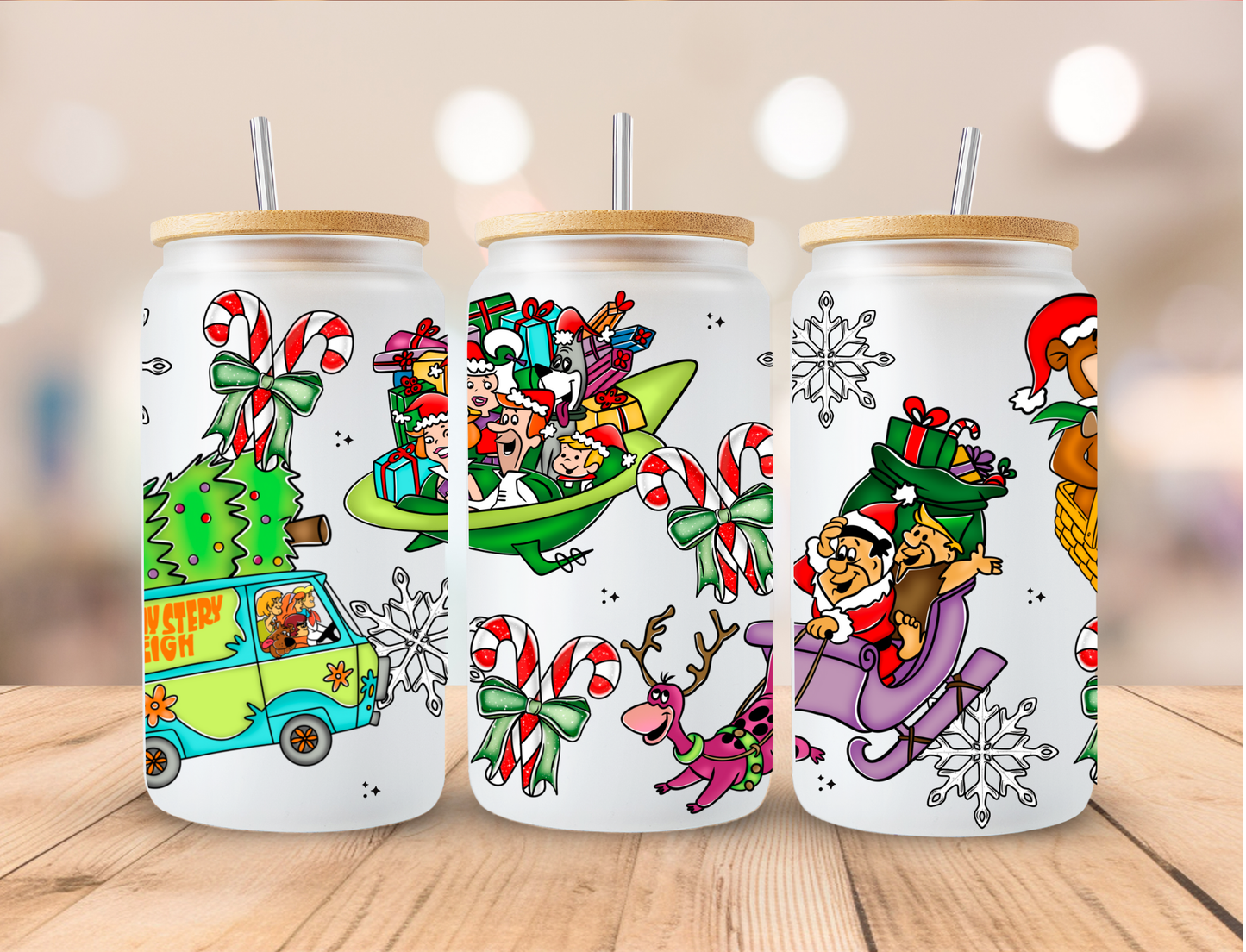 Christmas Scooby Squad - 16 oz / 20 oz Libby UV DTF Wrap