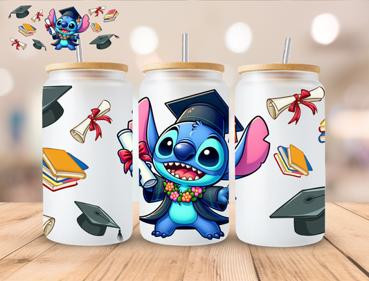 Graduate Blue Alien - 16 oz / 20 oz Libby UV DTF Wrap