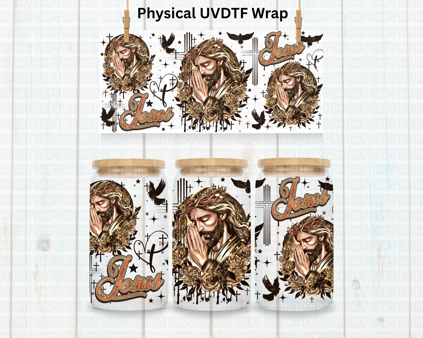 Jesus Bowing - 16 oz / 20 oz Libby UV DTF