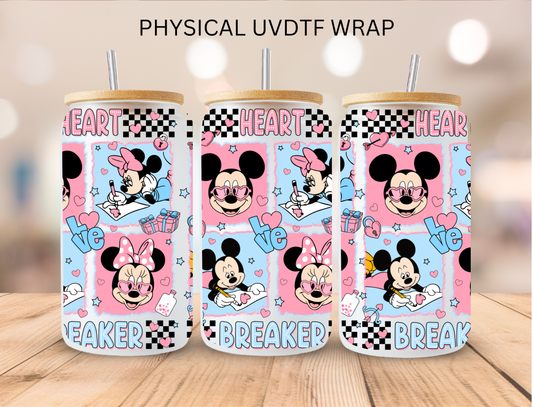 Valentines Mouse Couple Heart Breaker - 16 oz / 20 oz Libby UV DTF