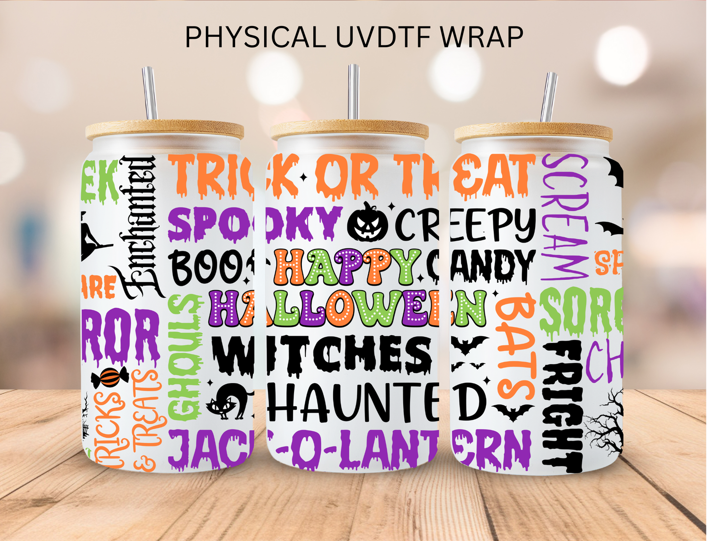 Halloween Sayings - 16 oz / 20 oz Libby UV DTF Wrap