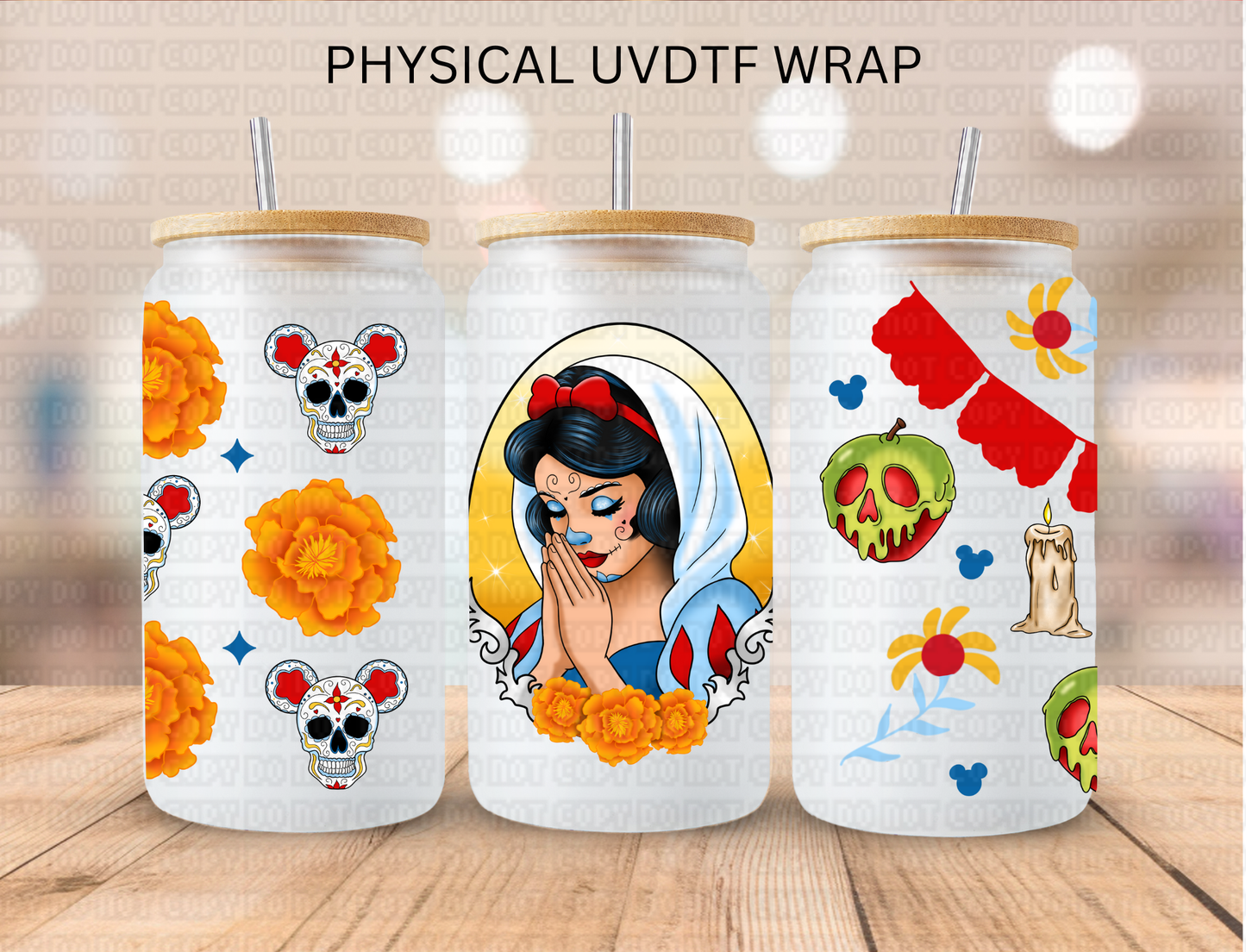 DOTD Day Of Dead Apple Princess - 16 oz / 20 oz Libby UV DTF