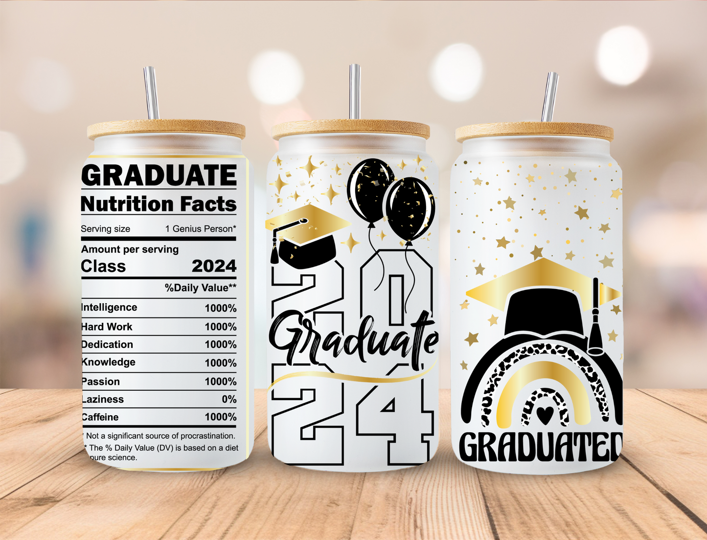 2024 Graduate - 16 oz / 20 oz Libby UV DTF Wrap