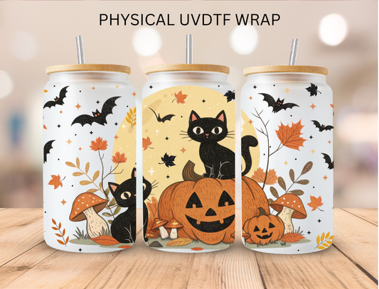 Halloween Cats - 16 oz / 20 oz Libby UV DTF Wrap