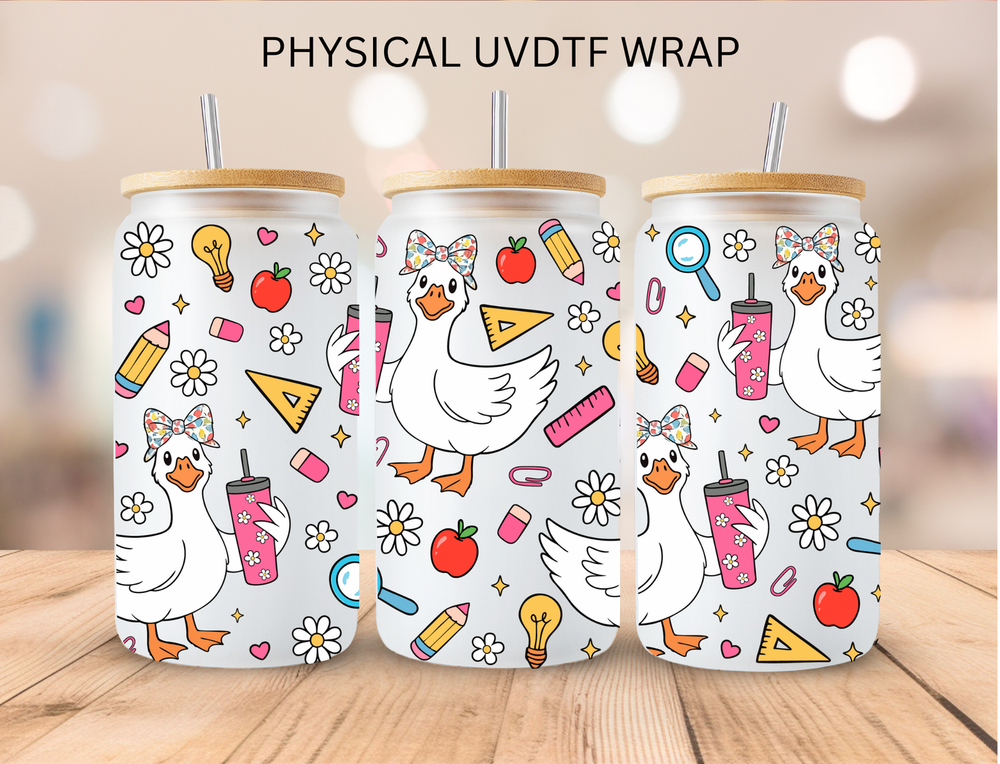 School Ducks - 16 oz / 20 oz Libby UV DTF Wrap
