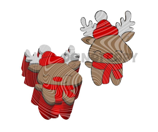 Christmas Reindeer - 3D Printed Straw Topper