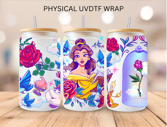 Floral Beauty Princess - 16 oz / 20 oz Libby UV DTF Wrap