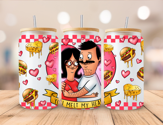 Bobs Burgers Valentine You Melt My Heart - Libby UV DTF Wrap EXCLUSIVE DESIGNED