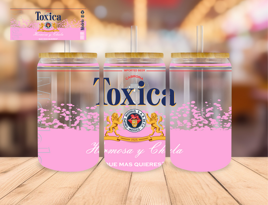 Pink Toxica - 16 oz / 20 oz Libby UV DTF Wrap