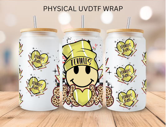 Tennis Mom Smiley - 16 oz / 20 oz Libby UV DTF