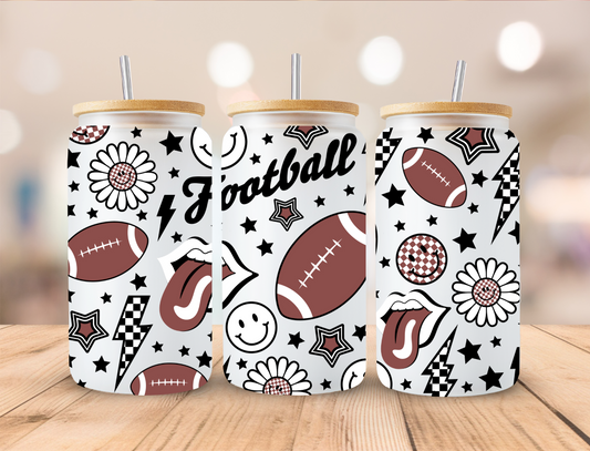 Football - 16 oz Libby UV DTF Wrap