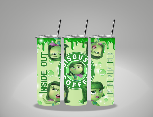 Disgust Emotion Character - 20oz Skinny Tumbler / 25 Oz Glass Tumbler Wrap EXCLUSIVE