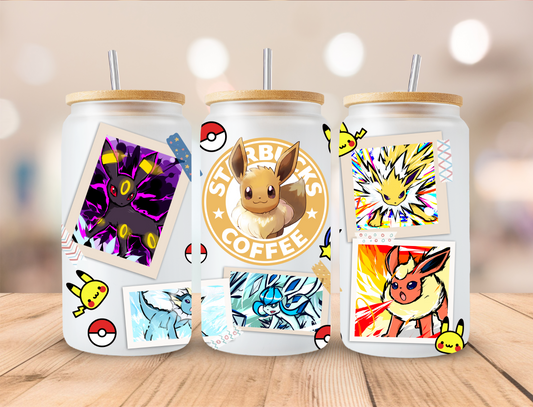 Fox Pokemon Coffee - 16 oz / 20 oz Libby UV DTF Wrap