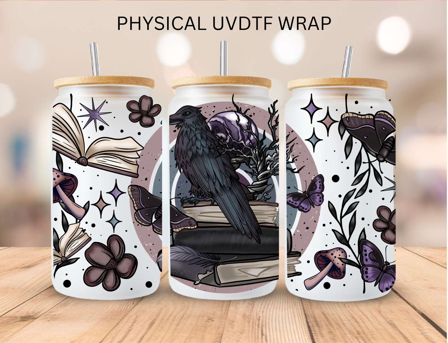 Bookish Dark Raven - 16 oz / 20 oz Libby UV DTF