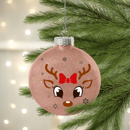 Girl Reindeer UV DTF Christmas Ornament Decal