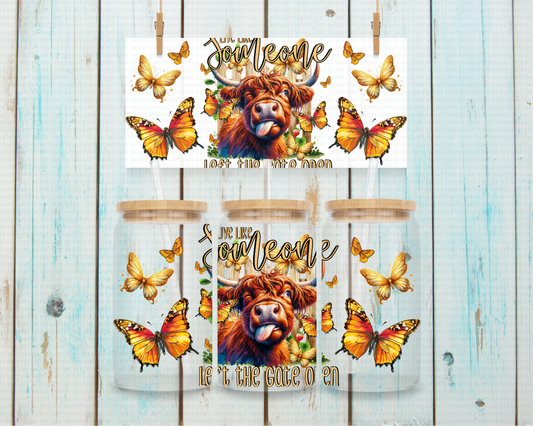 Silly Highland Cow - 16 oz / 20 oz Libby UV DTF Wrap CStage EXCLUSIVE