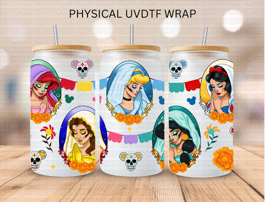 DOTD Day Of Dead Glass Princess Crew - 16 oz / 20 oz Libby UV DTF