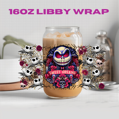 Halloween NBJ Skeleton Jak Collection - 16 oz / 20 oz Libby UV DTF Wrap