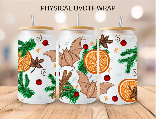Fall Cinamon Sticks And Orange Slices - 16 oz / 20 oz Libby UV DTF Wrap