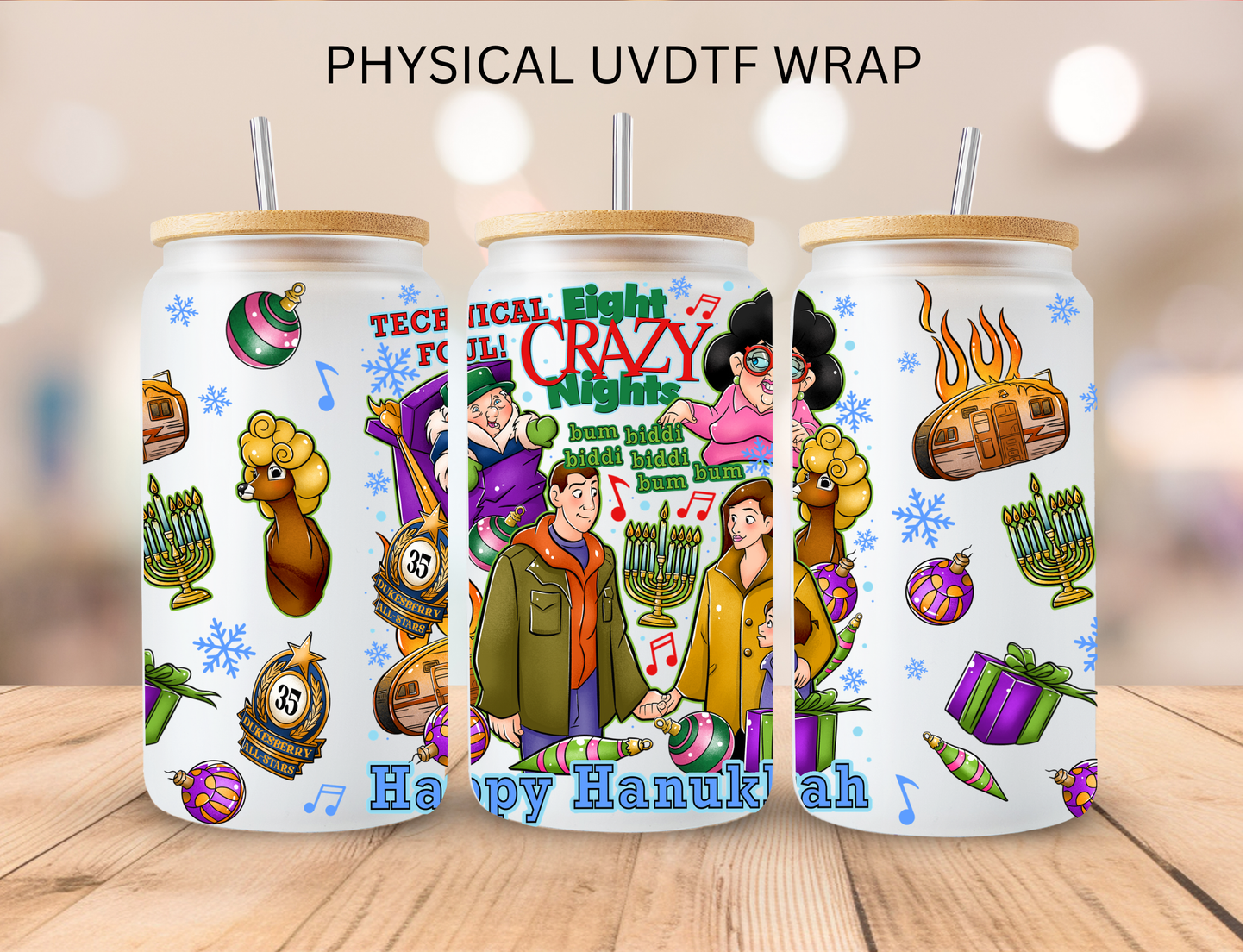 Happy Hanukkah - 16 oz / 20 oz Libby UV DTF