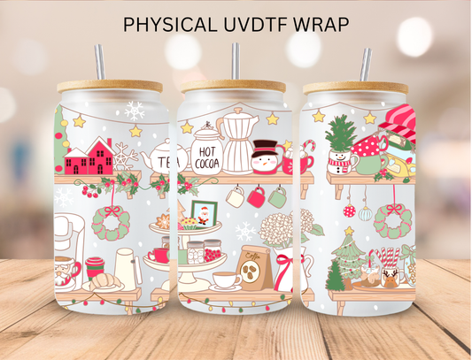 Christmas Bookshelf - 16 oz / 20 oz Libby UV DTF Wrap
