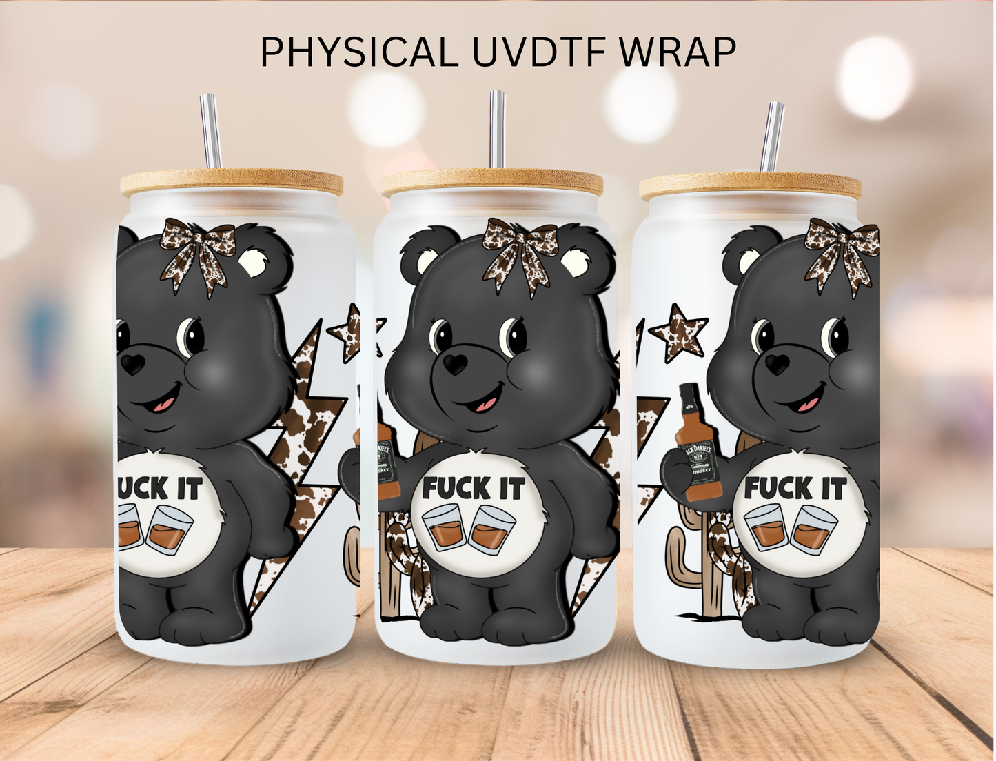 F It Care Bear - 16 oz / 20 oz Libby UV DTF
