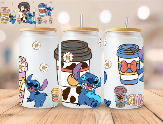 Inspired Cowboy Coffee and Alien - 16 oz / 20 oz Libby UV DTF Wrap