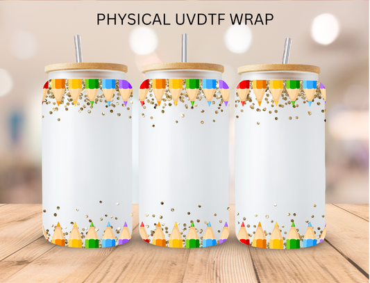 Colored Pencils - 16 oz / 20 oz Libby UV DTF Wrap