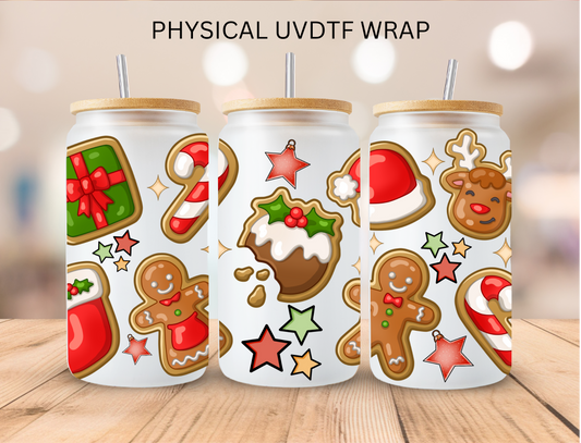 Christmas Cookies - 16 oz / 20 oz Libby UV DTF Wrap