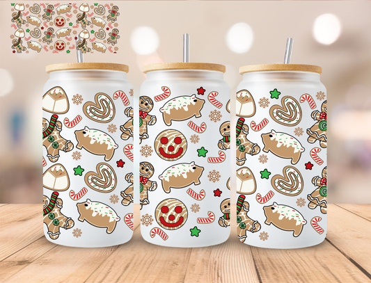 Christmas Frosted Cookies - 16 oz / 20 oz Libby UV DTF Wrap