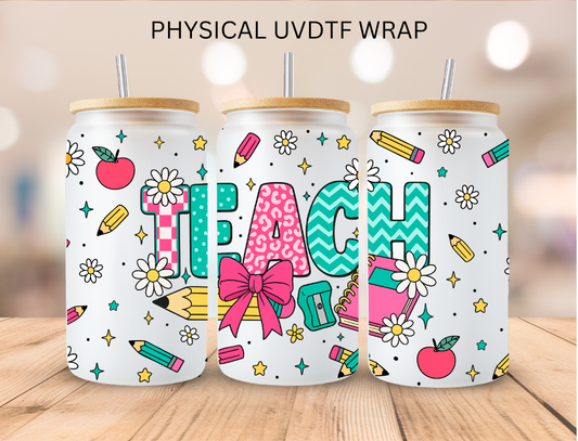 School Teach - 16 oz / 20 oz Libby UV DTF Wrap