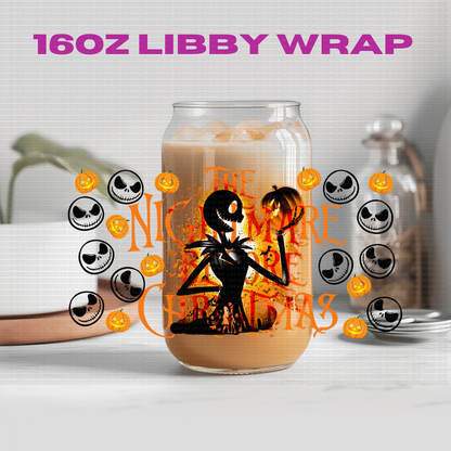 Halloween NBJ Skeleton Jak Collection - 16 oz / 20 oz Libby UV DTF Wrap