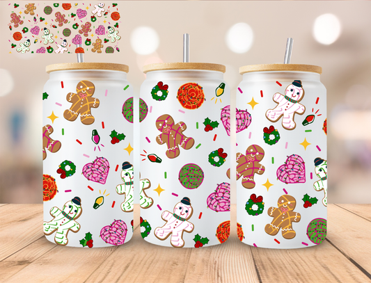 Christmas Gingerbread Cookies - 16 oz / 20 oz Libby UV DTF Wrap