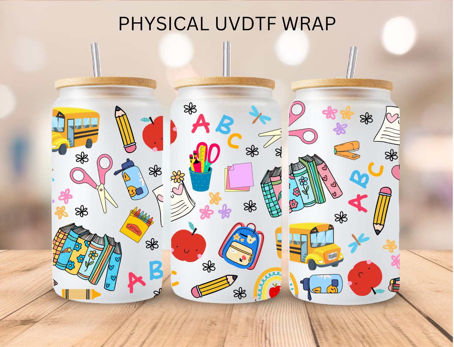 School ABC - 16 oz / 20 oz Libby UV DTF Wrap