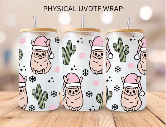 Christmas Llama - 16 oz / 20 oz Libby UV DTF Wrap